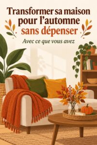 Une maison chaleureuse décorée pour l'automne avec des éléments naturels.