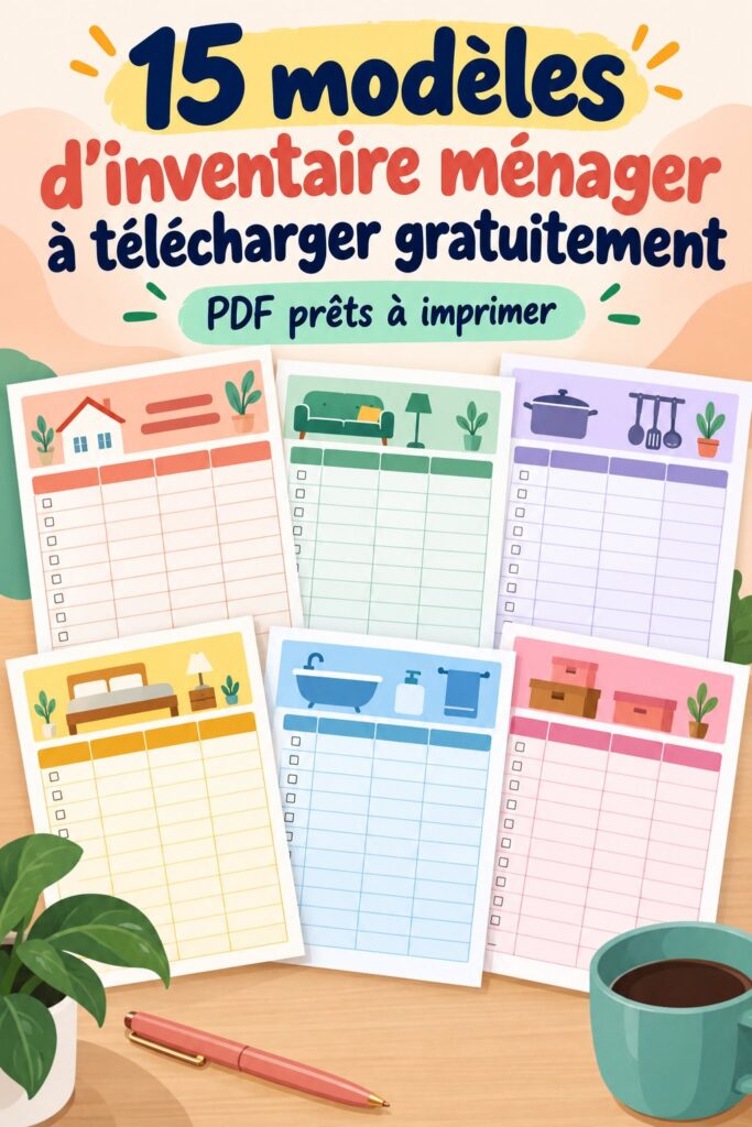 Modèles d'inventaire ménager gratuits à imprimer