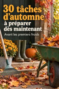 Une maison accueillante préparée pour l'automne avec des décorations aux couleurs chaudes.