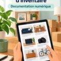 Image d'une femme utilisant une application d'inventaire pour protéger ses biens à la maison.