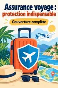 Femme souriante préparant ses bagages avec une assurance voyage en main.